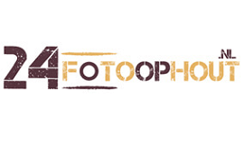 24 foto op hout logo