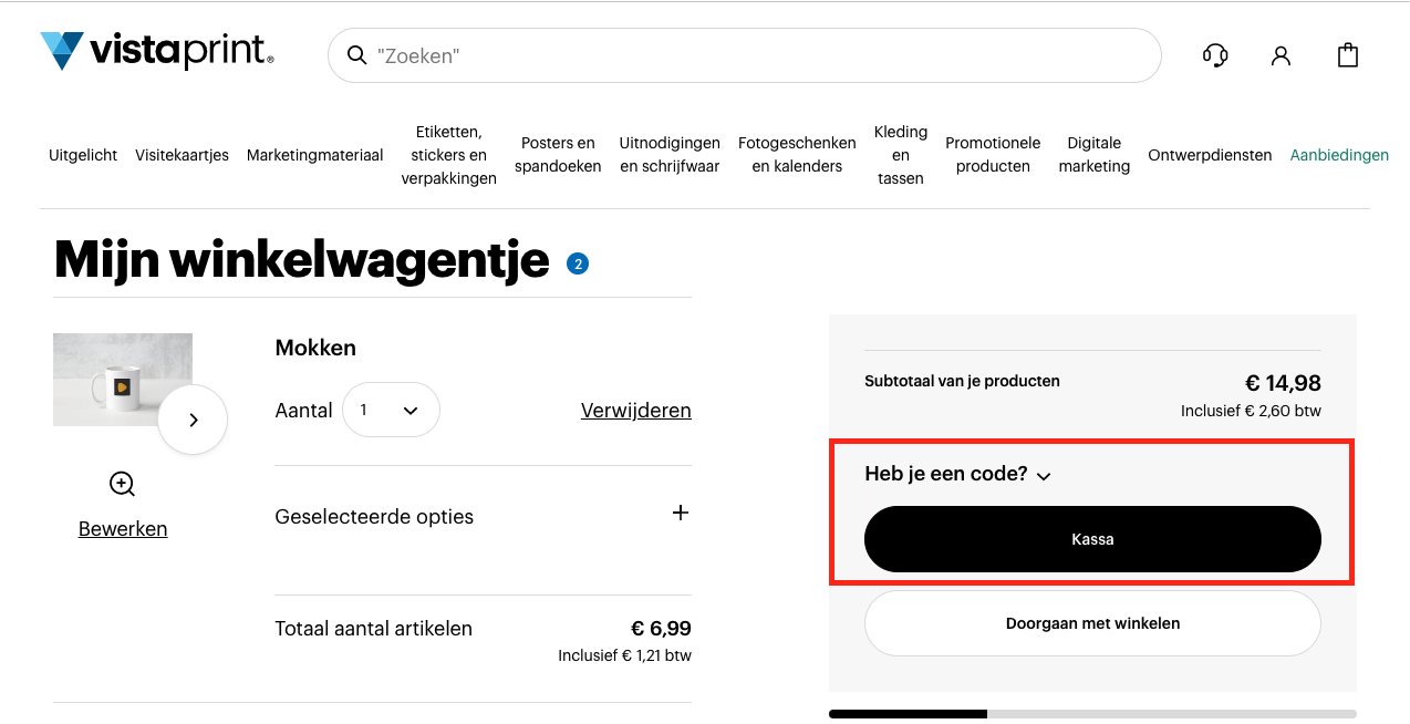 Vistaprint kortingscode