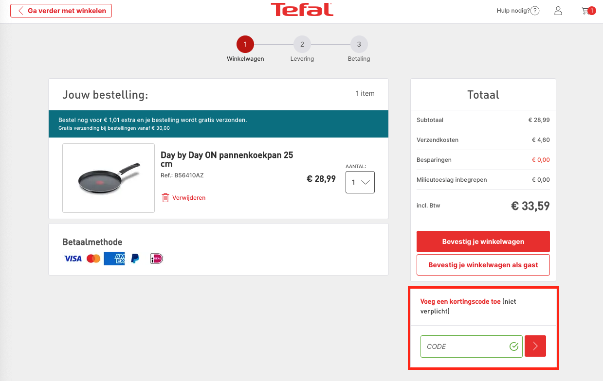 Tefal kortingscode