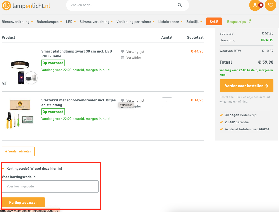 Lampenlicht.nl kortingscode