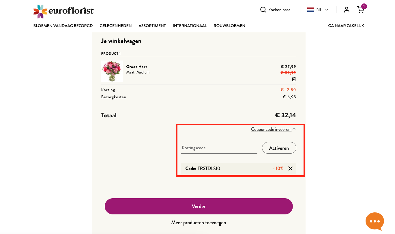 EuroFlorist kortingscode