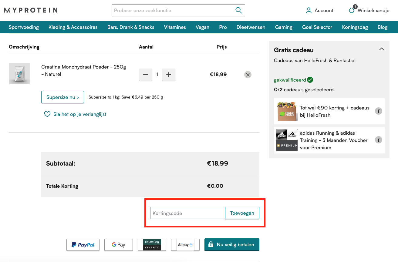 MyProtein kortingscode